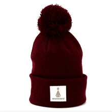 Load image into Gallery viewer, White-leather-label pom beanie