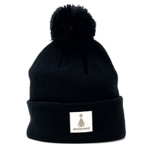 Load image into Gallery viewer, White-leather-label pom beanie
